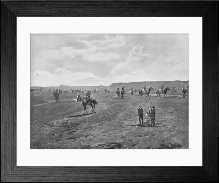 Framed Print : Bury Hills, Newmarket, c1896. Artist: HR Sherborn Framed Print : Bury Hills, Newmarket, c1896. Artist: HR Sherborn