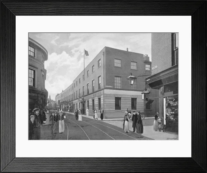 Framed Print : The Great White Horse Hotel, Ipswich, c1896. Artist: William Vick Framed Print : The Great White Horse Hotel, Ipswich, c1896. Artist: William Vick