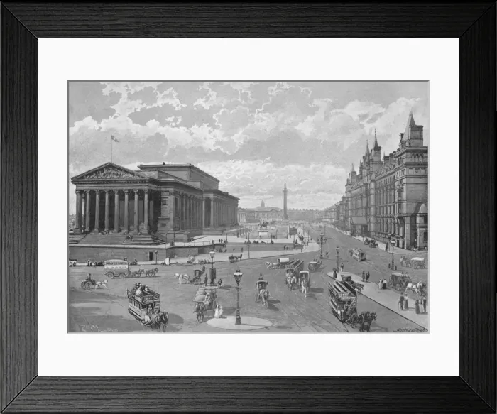 Framed Print : Liverpool: St. Georges Hall and Lime Street, c1896. Artist: Valentine & Sons Framed Print : Liverpool: St. Georges Hall and Lime Street, c1896. Artist: Valentine & Sons