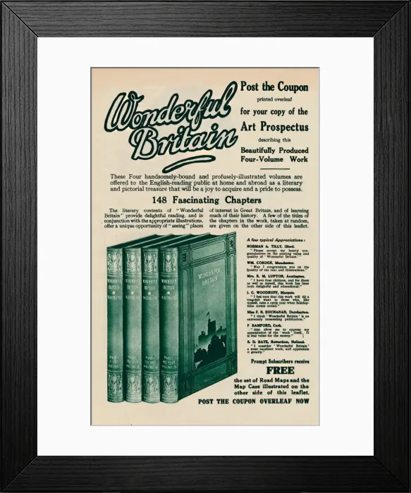 Framed Print : Wonderful Britain book advertisement, 1935 Framed Print : Wonderful Britain book advertisement, 1935