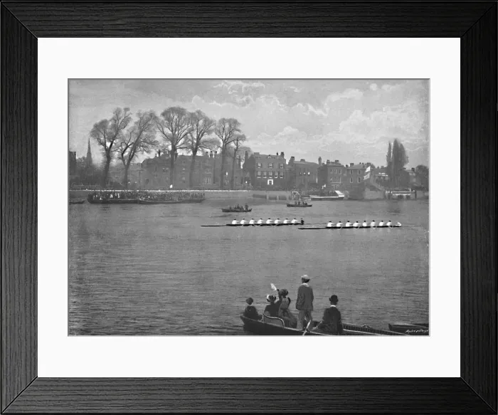 Framed Print : The Oxford and Cambridge Boat Race, c1896. Artist: Donald Macbeth Framed Print : The Oxford and Cambridge Boat Race, c1896. Artist: Donald Macbeth