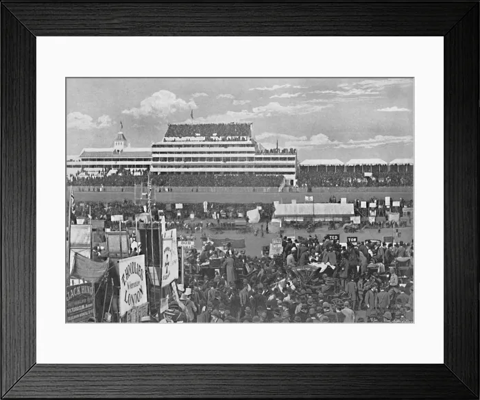 Framed Print : Derby Day at Epsom, c1896. Artist: Spooner & Company Framed Print : Derby Day at Epsom, c1896. Artist: Spooner & Company