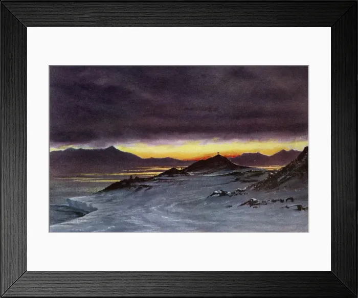 Framed Print : Hut Point, Midnight, March 27th, 1911, (1913). Artist: Edward Wilson Framed Print : Hut Point, Midnight, March 27th, 1911, (1913). Artist: Edward Wilson