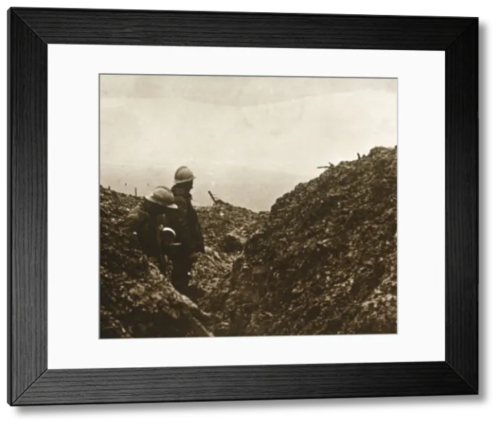 Framed Print : French soldiers in the trenches, c1914-c1918 Framed Print : French soldiers in the trenches, c1914-c1918