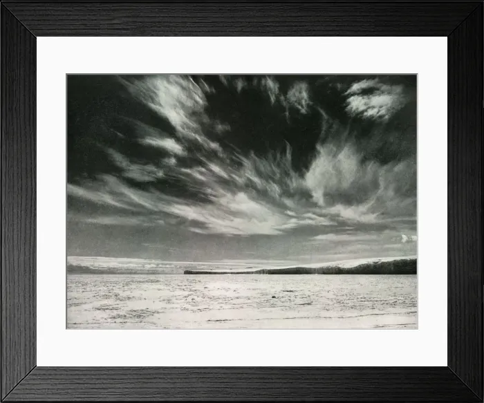 Framed Print : Remarkable Cirrus Clouds Over The Barne Glacier, 19 Dec 1911, (1913). Artist: Herbert Ponting Framed Print : Remarkable Cirrus Clouds Over The Barne Glacier, 19 Dec 1911, (1913). Artist: Herbert Ponting
