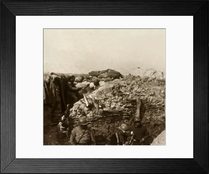 Framed Print : Trenches, Champagne, northern France, c1914-c1918 Framed Print : Trenches, Champagne, northern France, c1914-c1918