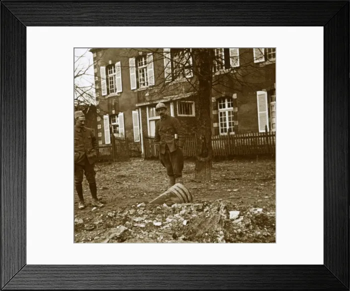 Framed Print : Unexploded 380 shell, Verdun, northern France, c1914-c1918 Framed Print : Unexploded 380 shell, Verdun, northern France, c1914-c1918