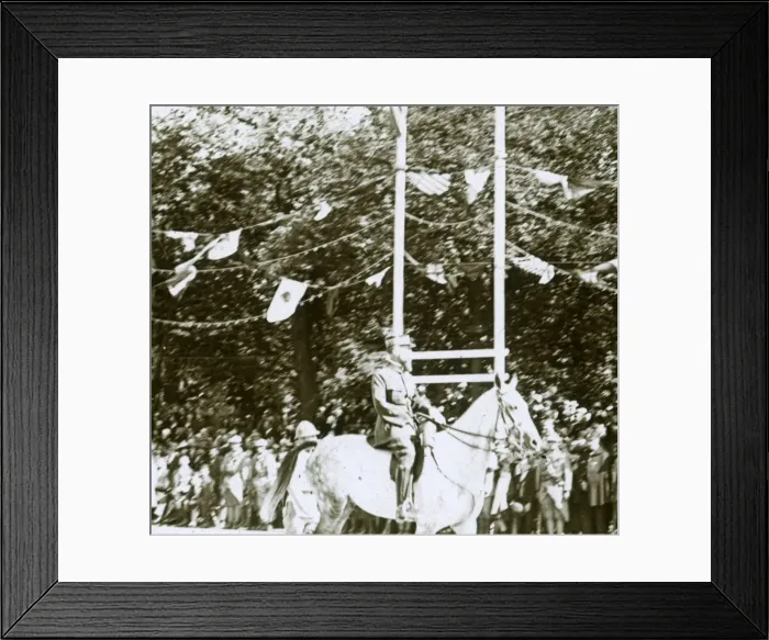 Framed Print : General Henri Gouraud at a victory parade, c1918