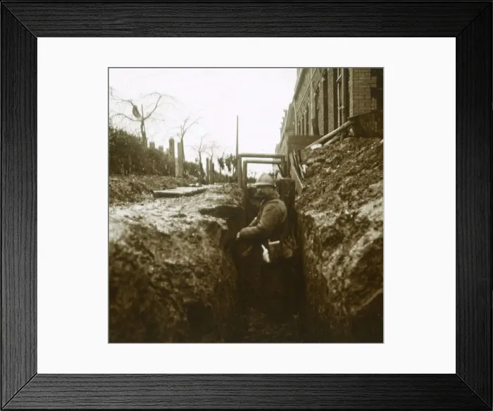Framed Print : French soldier in trenches, c1914-c1918 Framed Print : French soldier in trenches, c1914-c1918