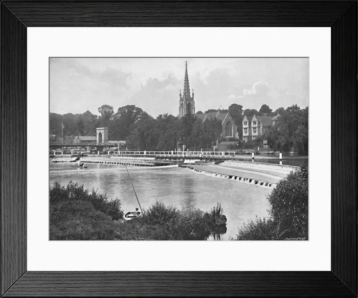 Framed Print : Bridge and Weir at Great Marlow, c1896. Artist: GW Wilson and Company Framed Print : Bridge and Weir at Great Marlow, c1896. Artist: GW Wilson and Company