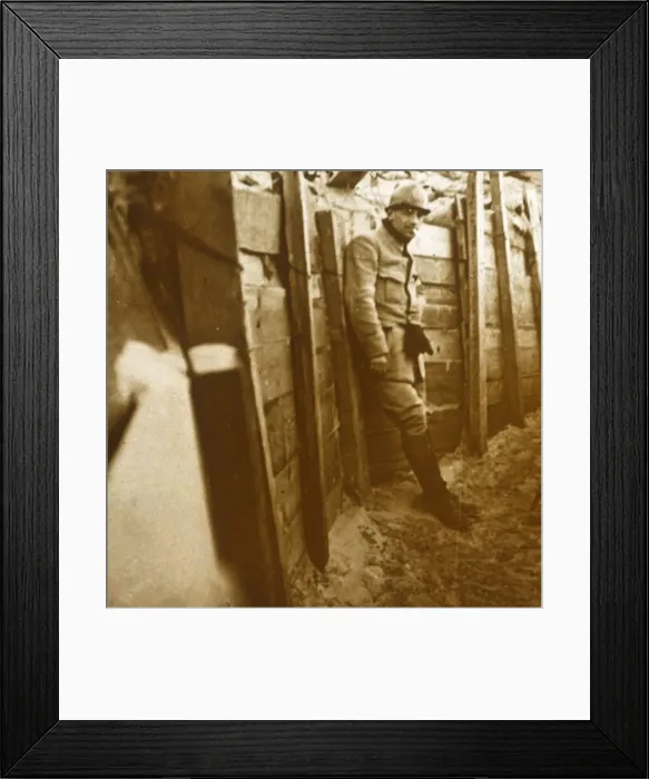 Framed Print : Soldier in the trenches, c1914-c1918 Framed Print : Soldier in the trenches, c1914-c1918