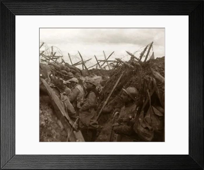 Framed Print : Listening post, front line, c1914-c1918 Framed Print : Listening post, front line, c1914-c1918