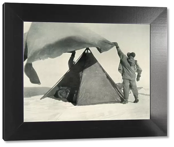 Pitching the Double Tent on the Summit, c1911, (1913). Artist: Henry Bowers