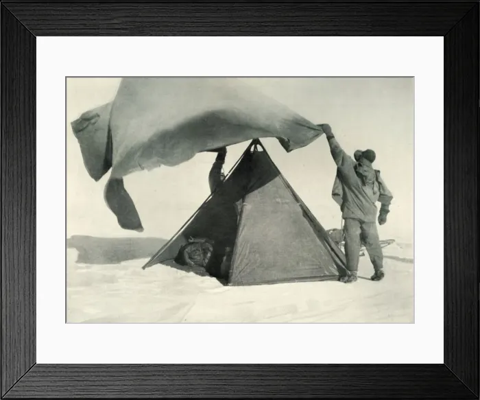 Framed Print : Pitching the Double Tent on the Summit, c1911, (1913). Artist: Henry Bowers Framed Print : Pitching the Double Tent on the Summit, c1911, (1913). Artist: Henry Bowers