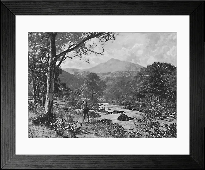 Framed Print : Bettws-Y-Coed and Moel Siabod, from the Llugwy, c1896. Artist: I Slater Framed Print : Bettws-Y-Coed and Moel Siabod, from the Llugwy, c1896. Artist: I Slater