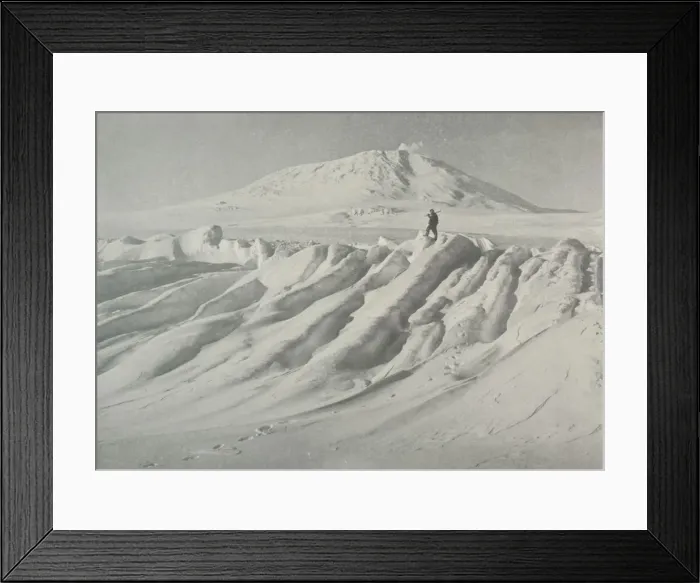Framed Print : Mount Erebus Over a Water-Worn Iceberg, October 1911, (1913). Artist: Herbert Ponting Framed Print : Mount Erebus Over a Water-Worn Iceberg, October 1911, (1913). Artist: Herbert Ponting