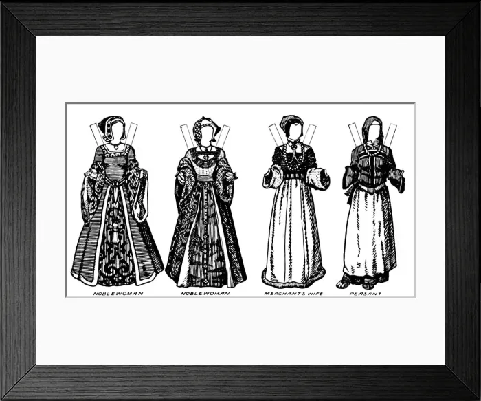 Framed Print : The Great Gallery of British Costume: Dress Worn in Henry The Eighths Time, c1934 Framed Print : The Great Gallery of British Costume: Dress Worn in Henry The Eighths Time, c1934