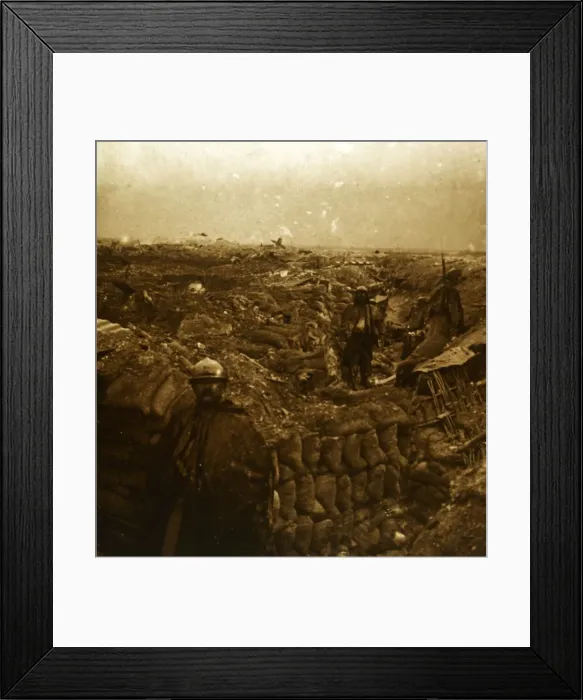Framed Print : Trenches on the front line, Moulin de Souain, northern France, c1915 Framed Print : Trenches on the front line, Moulin de Souain, northern France, c1915