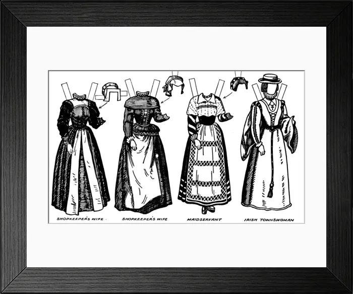 Framed Print : The Gallery of British Costume: Dress Worn in the Late Sixteenth Century, c1934 Framed Print : The Gallery of British Costume: Dress Worn in the Late Sixteenth Century, c1934