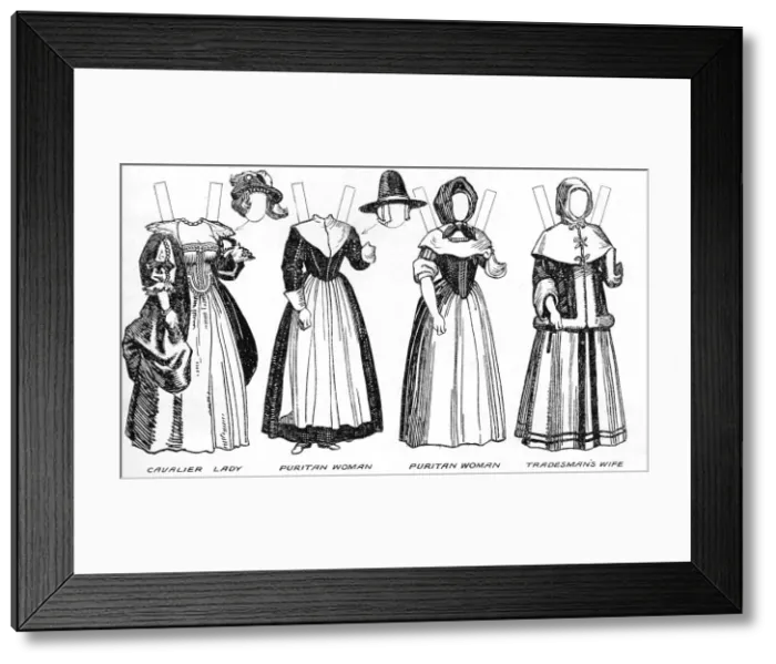 Framed Print : The Gallery of Historic Costume: Some Dresses of Cavaliers and Roundheads, c1934 Framed Print : The Gallery of Historic Costume: Some Dresses of Cavaliers and Roundheads, c1934