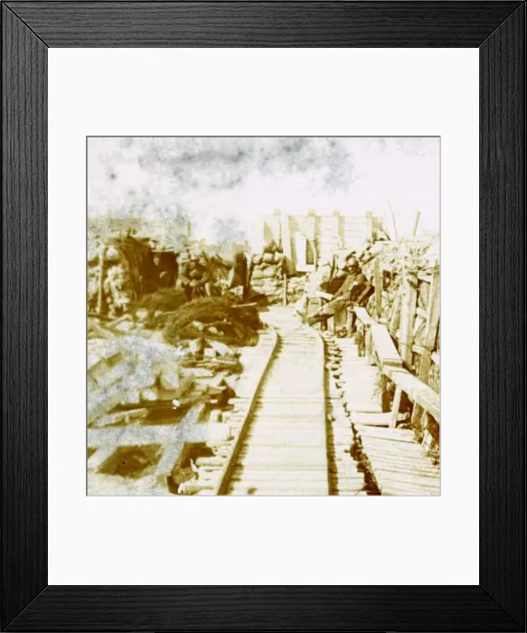 Framed Print : Trenches and railway line, Yser south, Diksmuide, Belgium, c1914-c1918 Framed Print : Trenches and railway line, Yser south, Diksmuide, Belgium, c1914-c1918
