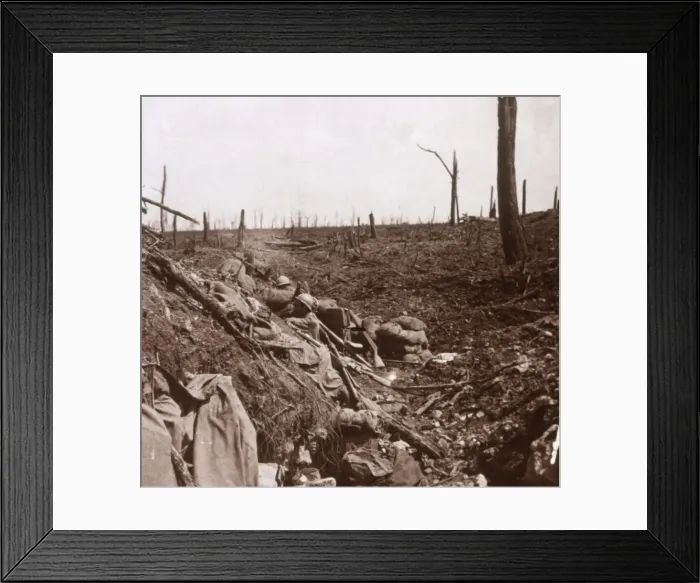 Framed Print : Trenches, Vaux, northern France, c1914-c1918 Framed Print : Trenches, Vaux, northern France, c1914-c1918