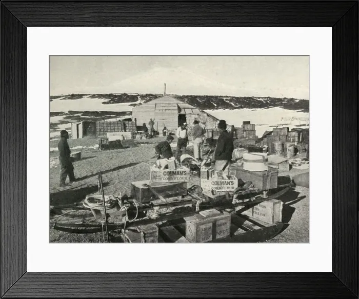 Framed Print : The Condition of Affairs A Week After Landing, 1911, (1913). Artist: Herbert Ponting Framed Print : The Condition of Affairs A Week After Landing, 1911, (1913). Artist: Herbert Ponting