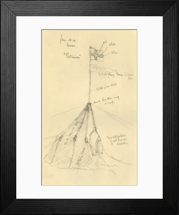 Framed Print : Amundsens Tent at the South Pole, 18 January 1912, (1913). Artist: Edward Wilson Framed Print : Amundsens Tent at the South Pole, 18 January 1912, (1913). Artist: Edward Wilson