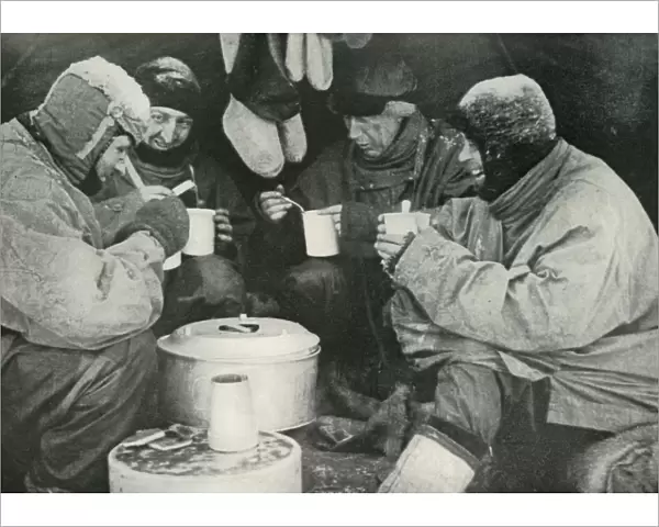 Members of the Polar Party Having A Meal in Camp, c1911, (1913)