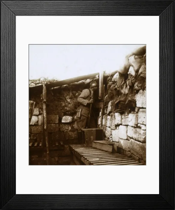 Framed Print : Look-out, Champagne, France, c1914-c1918 Framed Print : Look-out, Champagne, France, c1914-c1918