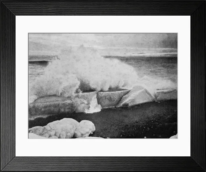 Framed Print : Surf Breaking Against Stranded Ice at Cape Evans, c1910-1913, (1913). Artist