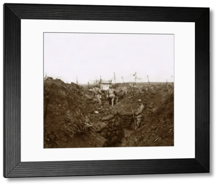 Framed Print : Soldiers in the trenches, Massiges, northern France, c1914-c1918 Framed Print : Soldiers in the trenches, Massiges, northern France, c1914-c1918