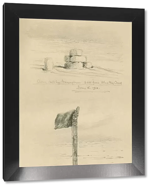 Cairn Left By The Norwegians, and Amundsens South Pole Mark, January 1912, (1913)