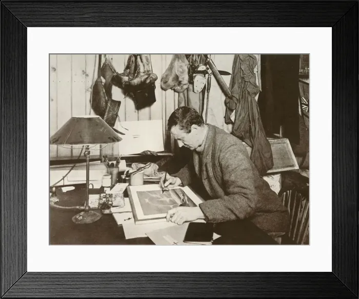 Framed Print : Dr. Wilson Working Up The Sketch Which Is Given at P. 258, 1911, (1913). Artist Framed Print : Dr. Wilson Working Up The Sketch Which Is Given at P. 258, 1911, (1913). Artist