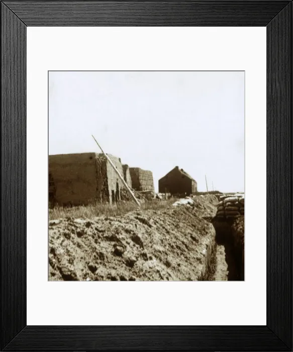 Framed Print : Post on the Yser, Flanders, Belgium, c1914-c1918 Framed Print : Post on the Yser, Flanders, Belgium, c1914-c1918