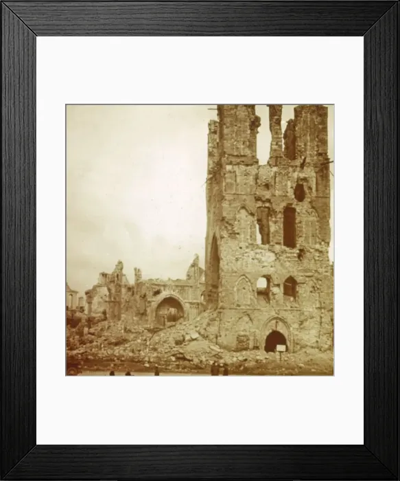 Framed Print : Ruined cathedral, Ypres, Flanders, Belgium, c1914-c1918 Framed Print : Ruined cathedral, Ypres, Flanders, Belgium, c1914-c1918