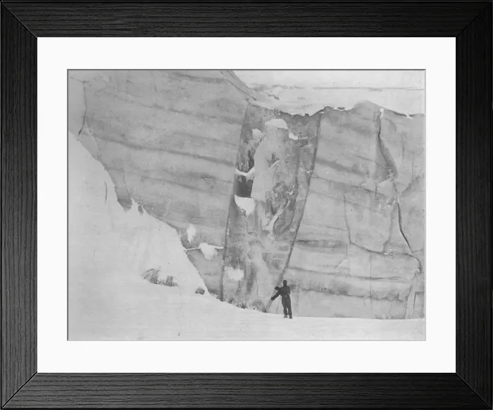 Framed Print : Re-Cemented Crevasse, c1911, (1913). Artist: G Murray Levick Framed Print : Re-Cemented Crevasse, c1911, (1913). Artist: G Murray Levick