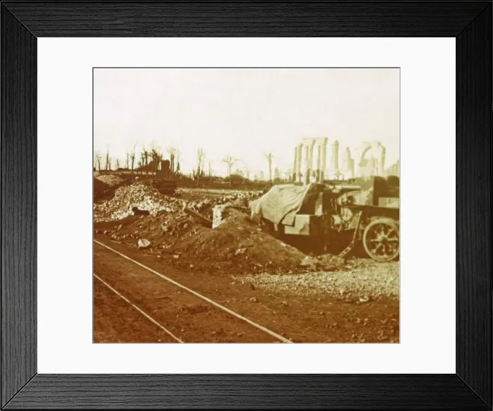 Framed Print : Railway lines at the village of Noordschote, Flanders, Belgium, c1914-c1918 Framed Print : Railway lines at the village of Noordschote, Flanders, Belgium, c1914-c1918