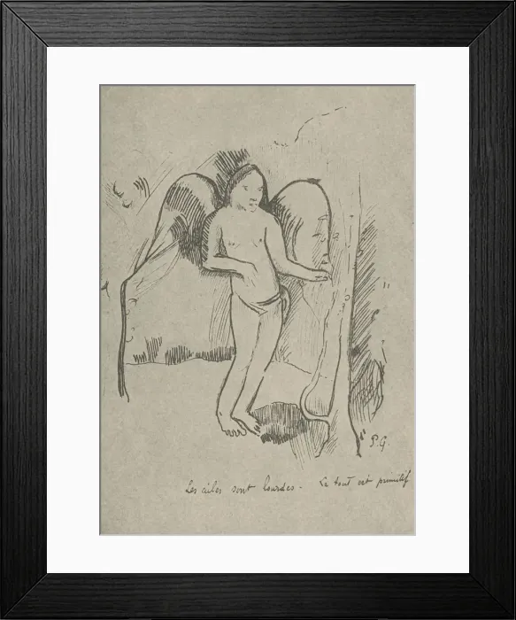 Framed Print : The Wings are Heavy, 1936. Artist: Paul Gauguin Framed Print : The Wings are Heavy, 1936. Artist: Paul Gauguin