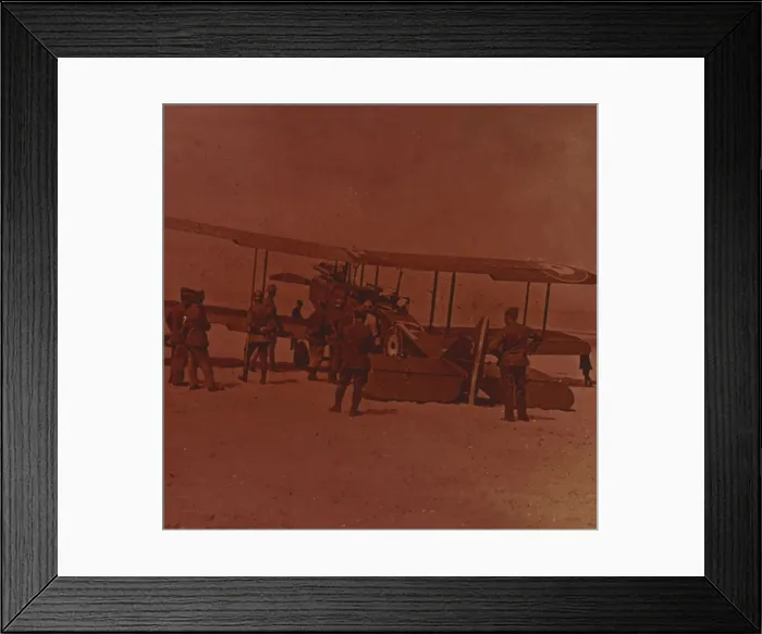 Framed Print : Broken down British plane, c1914-c1918 Framed Print : Broken down British plane, c1914-c1918