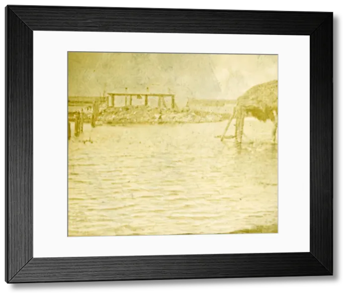 Framed Print : Flood, Ramskapelle, Belgium, c1914-c1918 Framed Print : Flood, Ramskapelle, Belgium, c1914-c1918