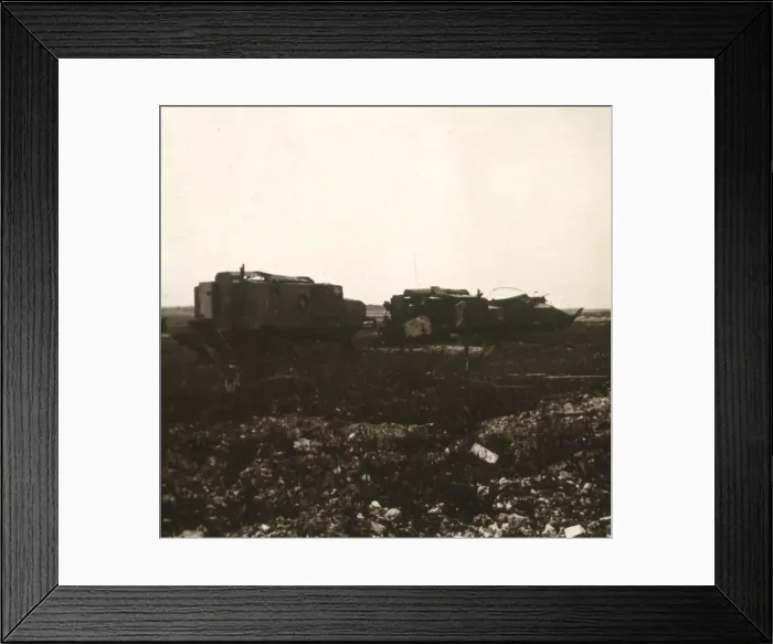 Framed Print : Tanks, Juvincourt, northern France, c1914-c1918 Framed Print : Tanks, Juvincourt, northern France, c1914-c1918