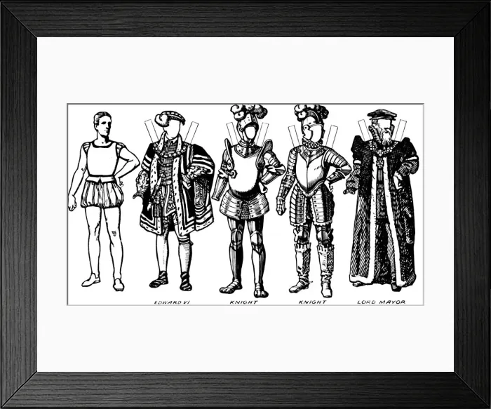 Framed Print : The Gallery of Costume: Dresses Worn in the Days When Queen Mary Reigned, c1934 Framed Print : The Gallery of Costume: Dresses Worn in the Days When Queen Mary Reigned, c1934