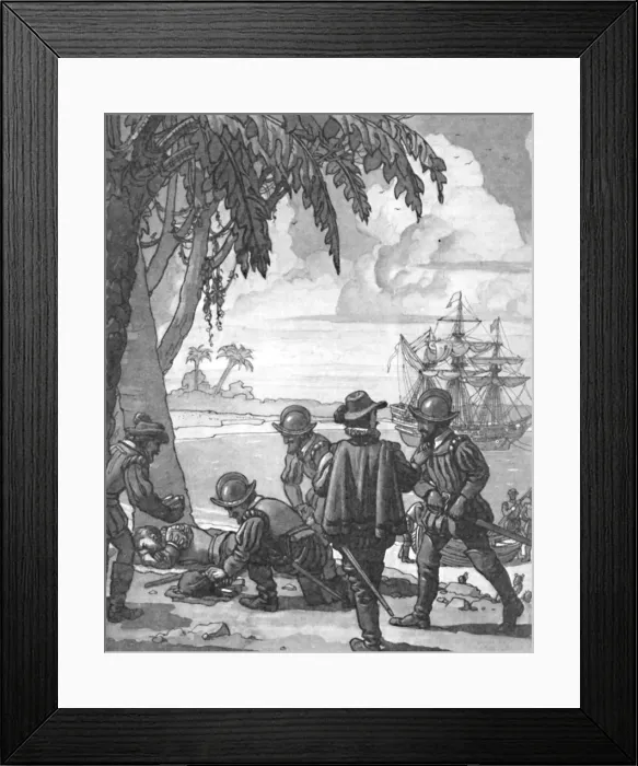 Framed Print : Drakes Great Surprise for a Sleeping Man, c1934 Framed Print : Drakes Great Surprise for a Sleeping Man, c1934