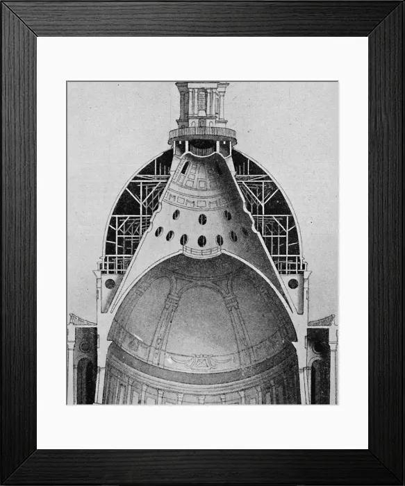 Framed Print : A sectional drawing of Sir Christopher Wrens great dome, c1934 Framed Print : A sectional drawing of Sir Christopher Wrens great dome, c1934