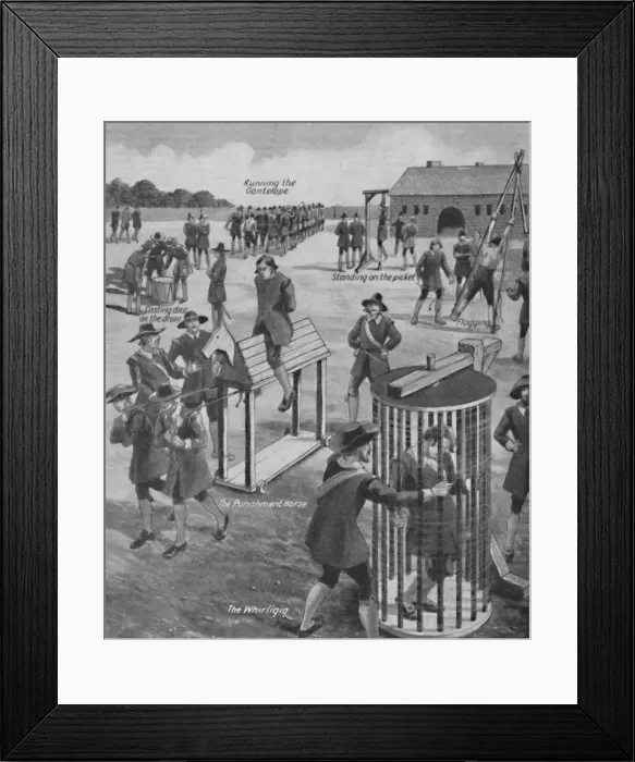 Framed Print : Curious Old-Time Military Punishments, c1934 Framed Print : Curious Old-Time Military Punishments, c1934