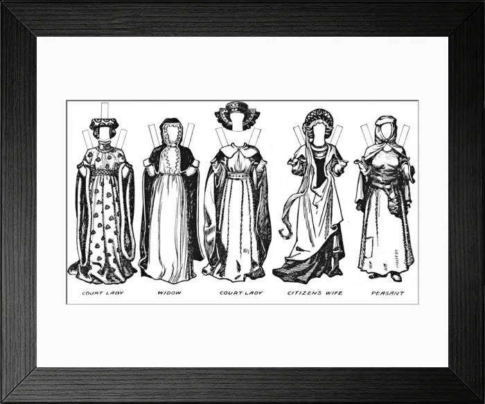 Framed Print : The Great Gallery of Historic Costume: How People Dressed in Henry IVs Reign, c1934