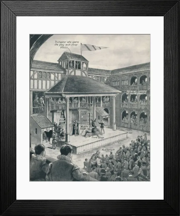 Framed Print : A London Theatre in Shakespeares Time, c1934