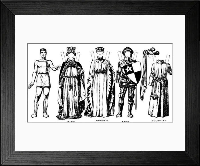 Framed Print : The Great Gallery of Historic Costume: How People Dressed in Henry IVs Reign, c1934 Framed Print : The Great Gallery of Historic Costume: How People Dressed in Henry IVs Reign, c1934