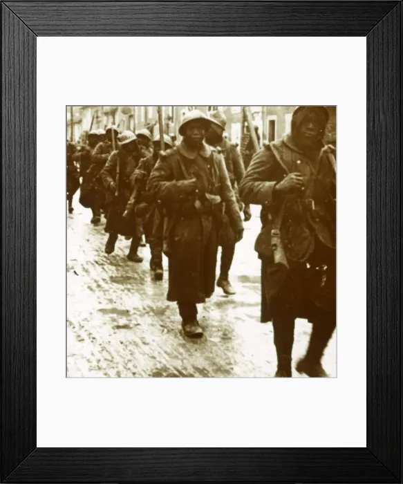 Framed Print : Senegalese soldiers after attack, c1914-c1918 Framed Print : Senegalese soldiers after attack, c1914-c1918